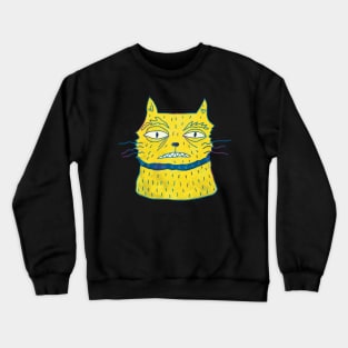 Angry crazy funny cat Crewneck Sweatshirt